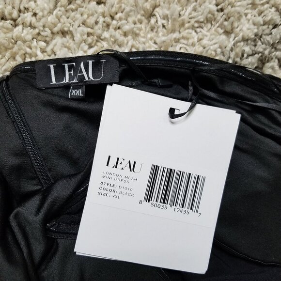 NWT Leau London Mesh Mini Stretch Shirred Mini Dress Size: XXL - Picture 3 of 7